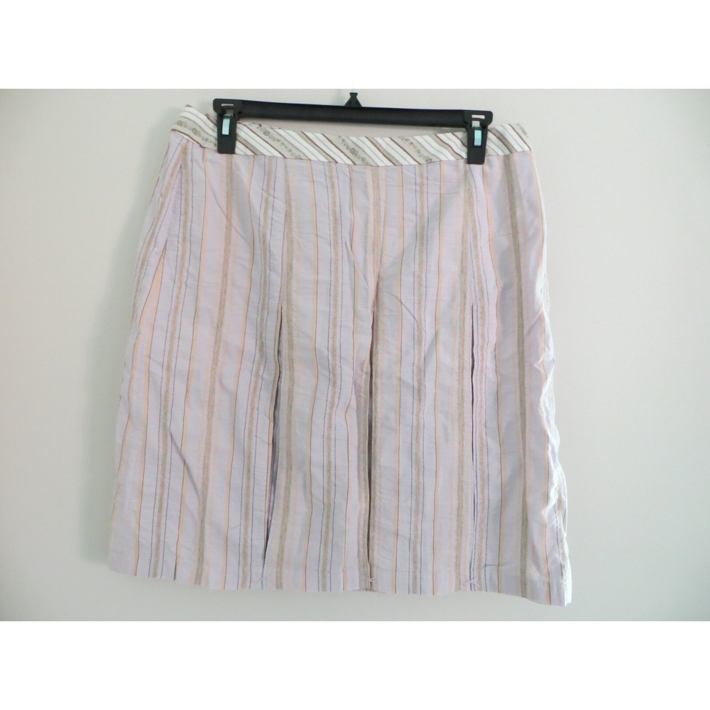 J. Jill Women's Plus Size Mid Length Skirt Striped Lilac‎ Size 16P NWOT